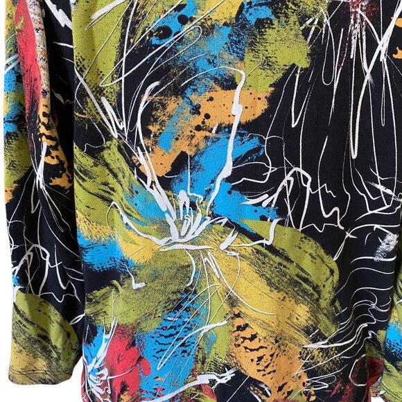 Vintage Jess & Jane Artsy Bold Shirt Abstract Statement Funky Lagenlook USA-XL - Picture 8 of 12